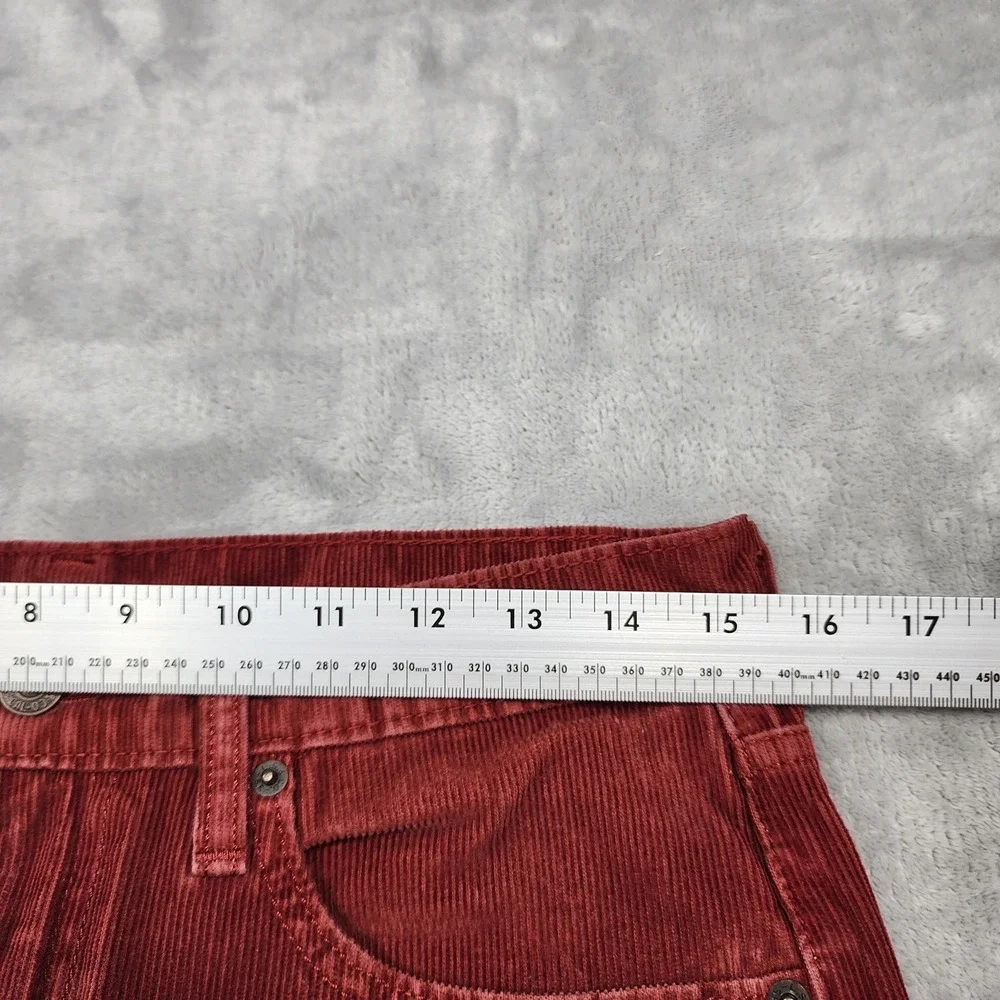 Levi's 502 Jeans Mens 30x28.5 Red Corduroy Regular Fit Tapered Stretch Casual